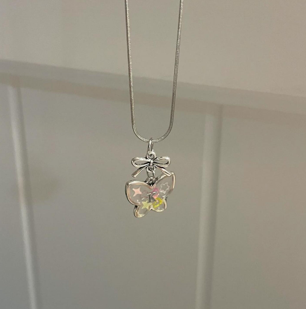 Glitter Butterfly Necklace