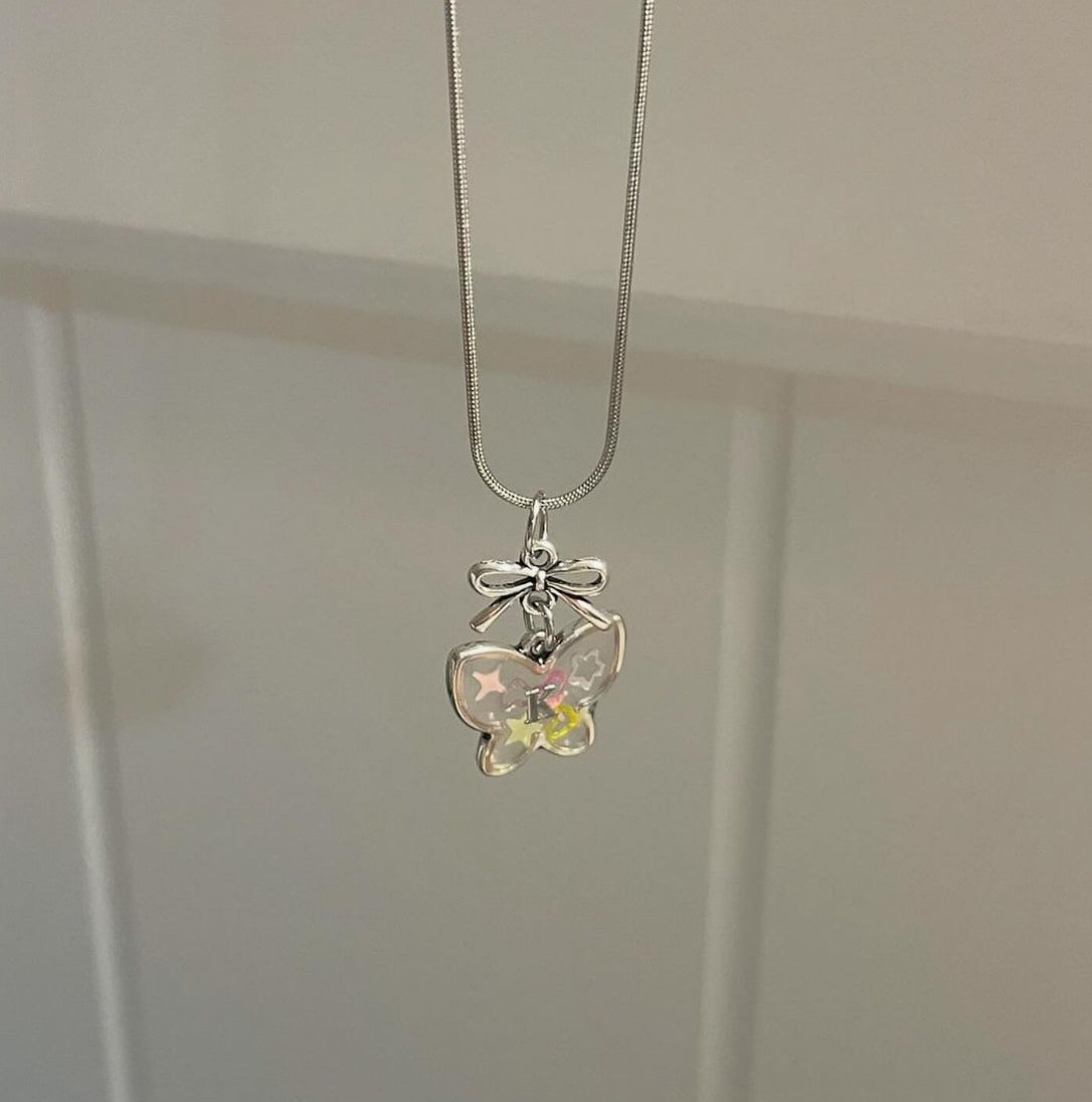 Glitter Butterfly Necklace