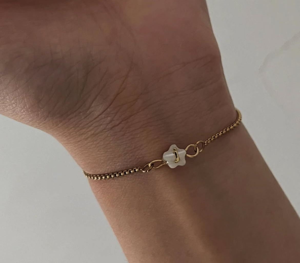 Nevertheless Initial Handmade Gold Bracelet