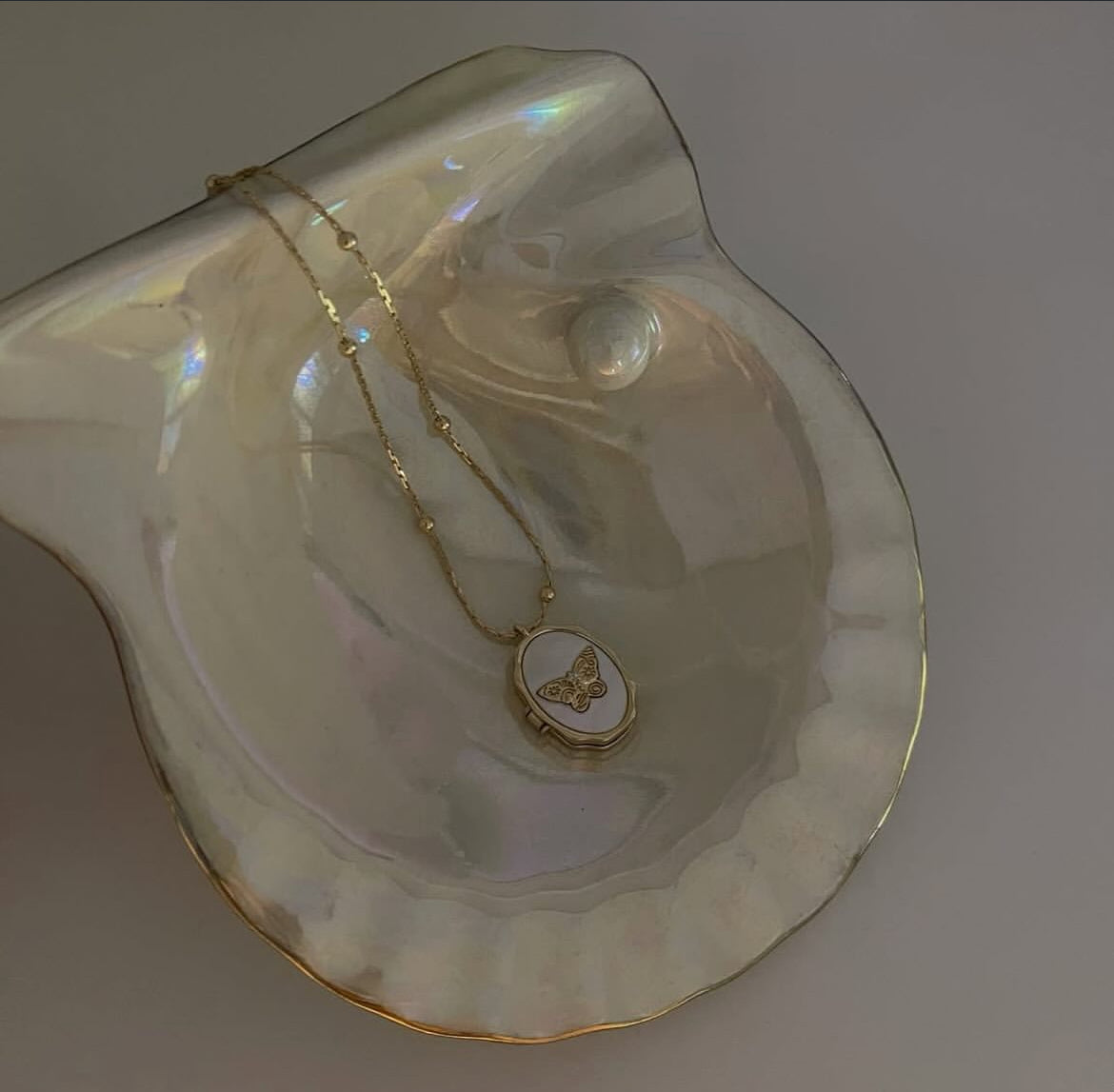 Secret Butterfly Locket Necklace