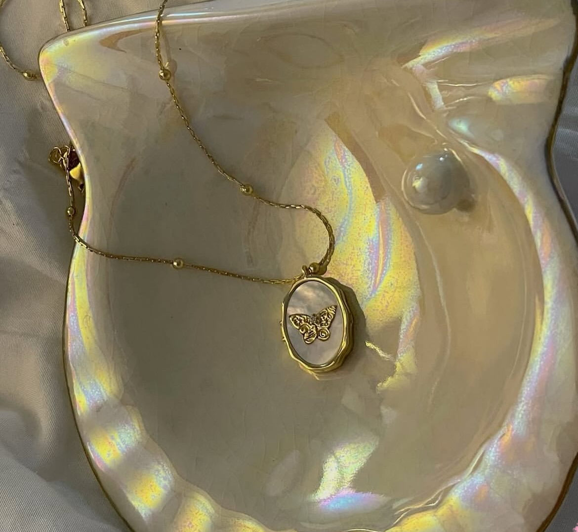 Secret Butterfly Locket Necklace