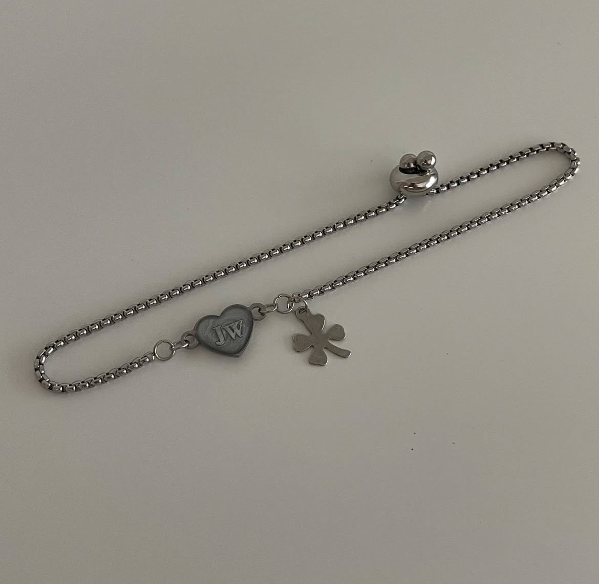 Clover Heart Initials Bracelet