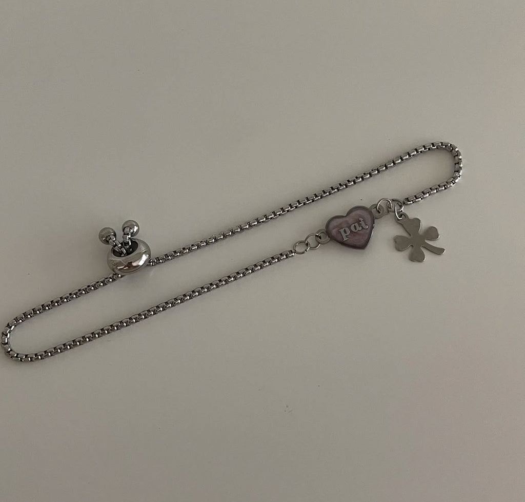 Clover Heart Initials Bracelet