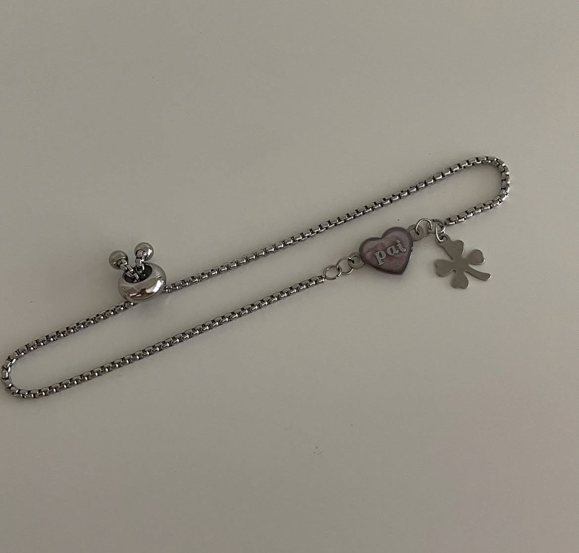 Clover Heart Initials Bracelet