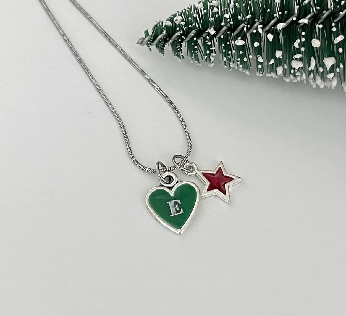Christmas Collection - Heart & Star Initials Necklace