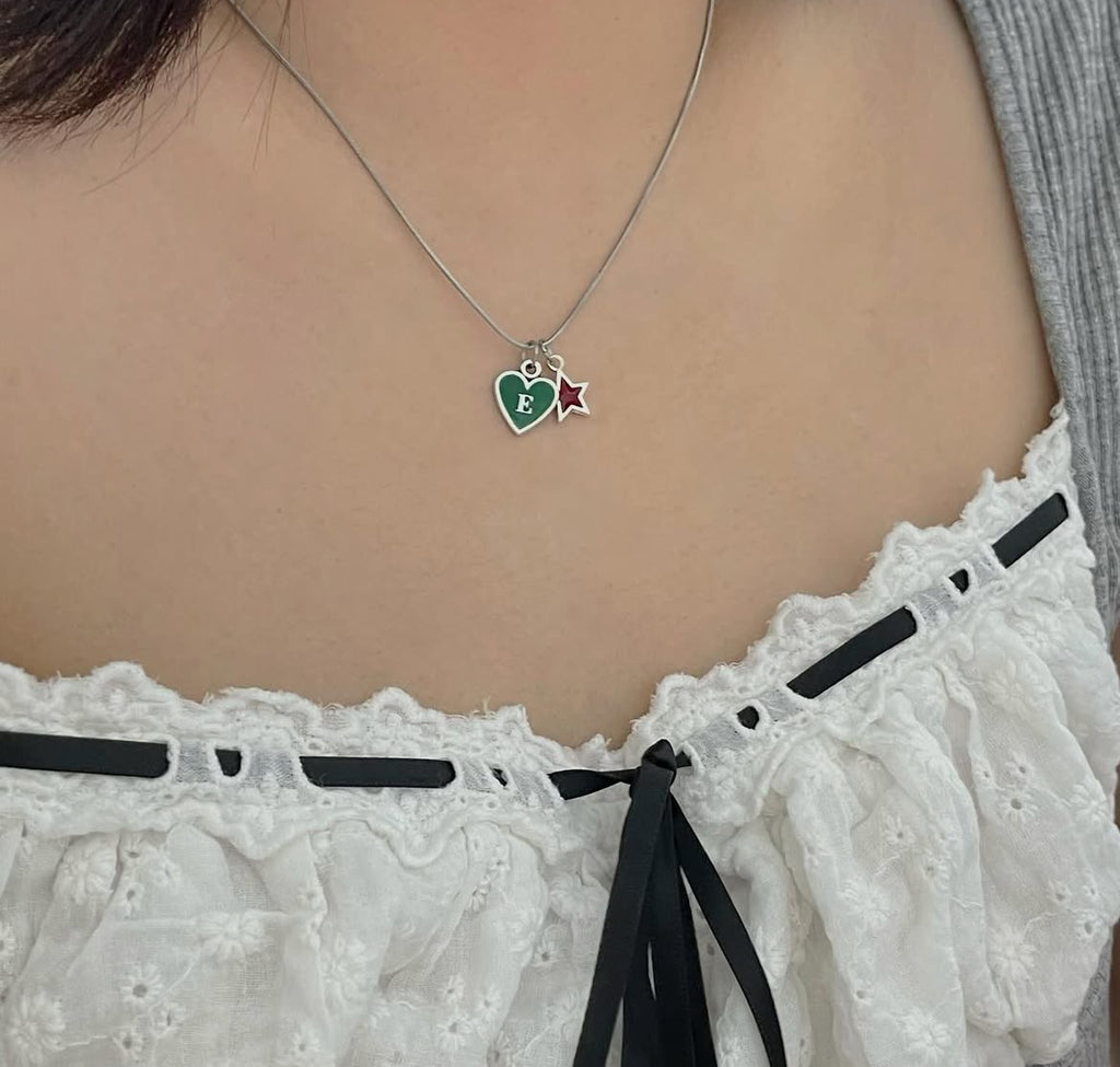 Christmas Collection - Heart & Star Initials Necklace