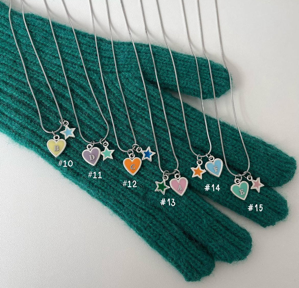 Heart & Star Initials Necklace