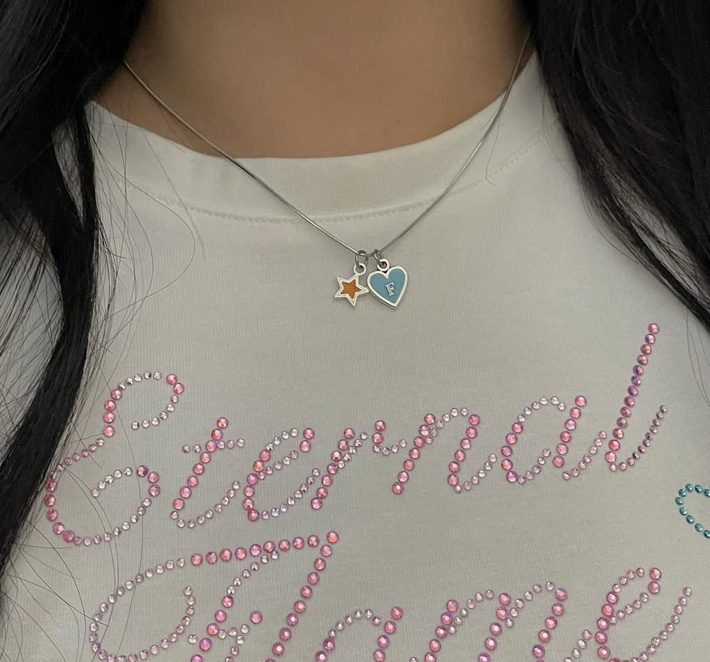 Heart & Star Initials Necklace