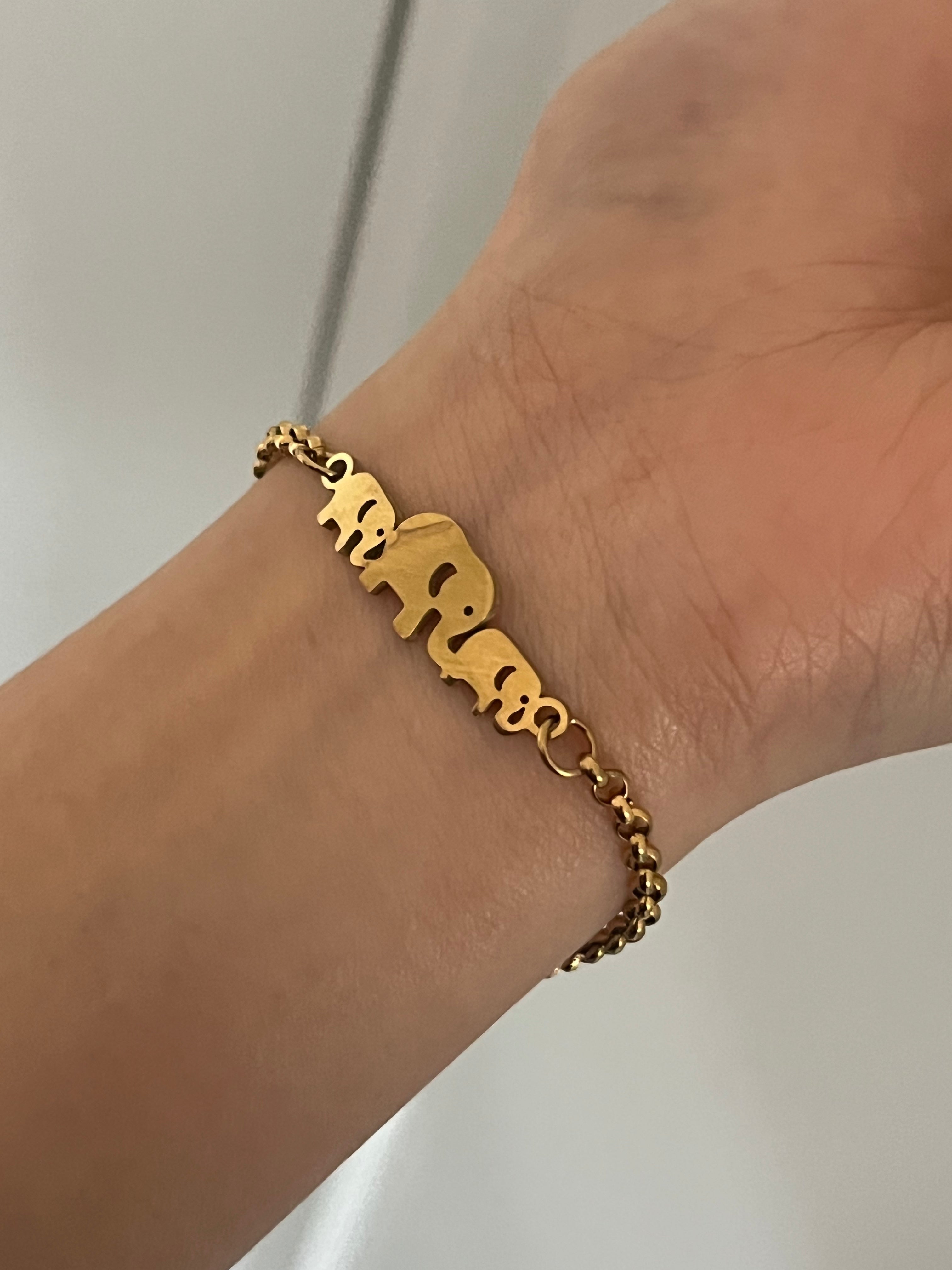 Three Elephants Dainty Bracelet – Gentle Strength, Always With You