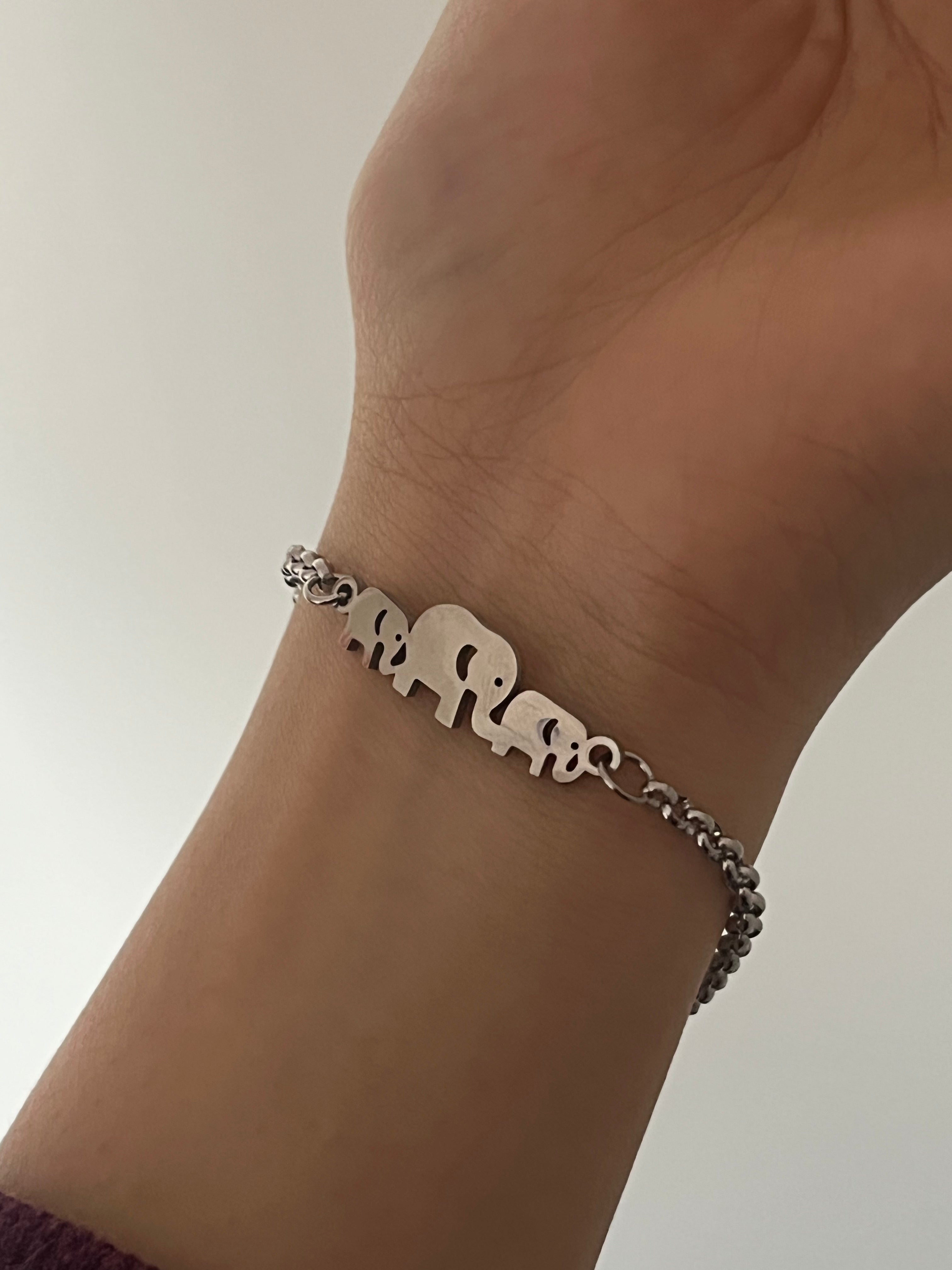 Three Elephants Dainty Bracelet – Gentle Strength, Always With You