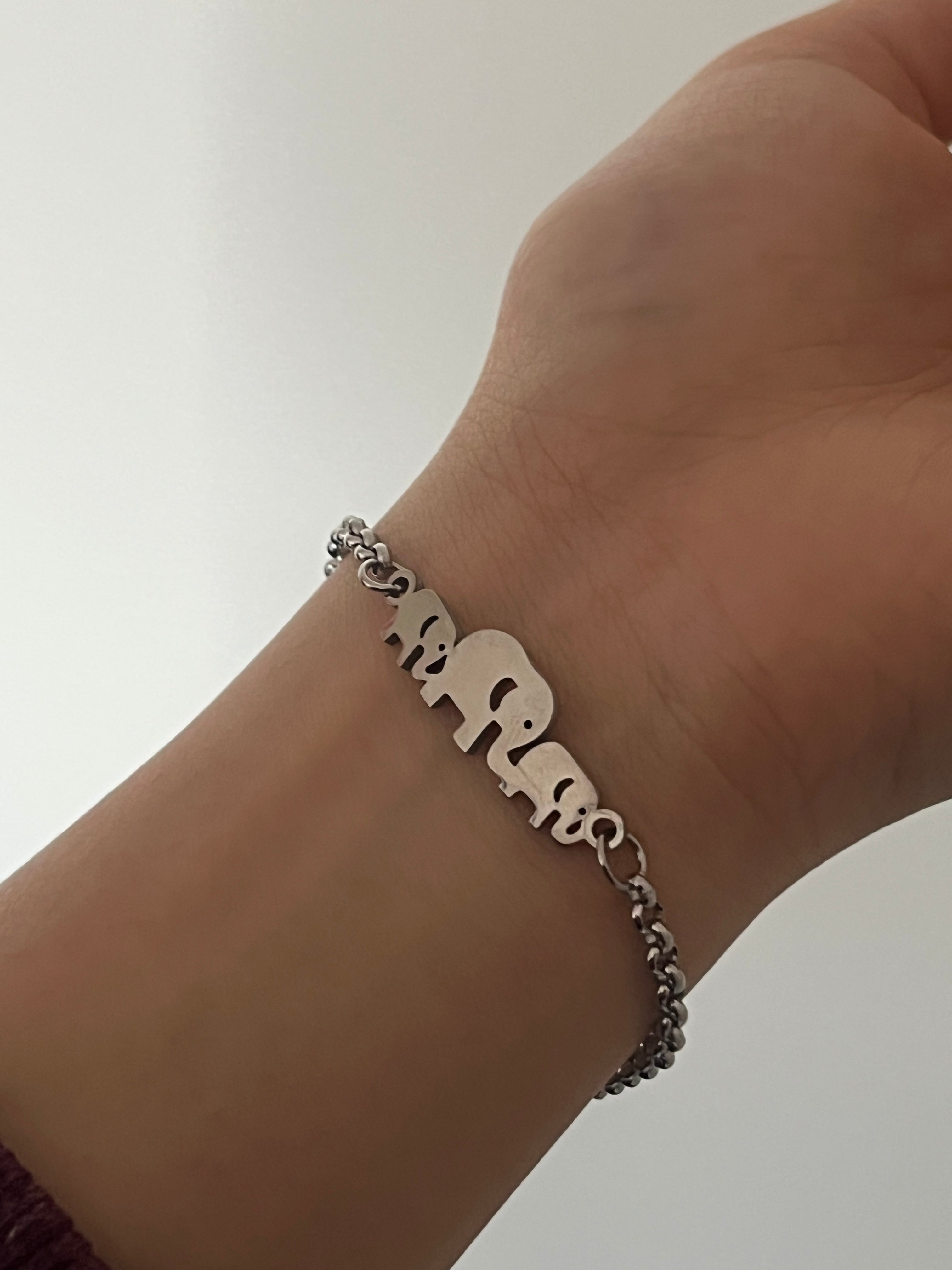 Three Elephants Dainty Bracelet – Gentle Strength, Always With You